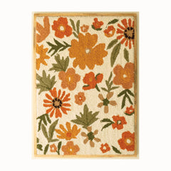 Wood Framed Hand-Hooked Floral Wall Art in Olive - Small Print - studio - Kalalou - Whats New Furniture Portland OR