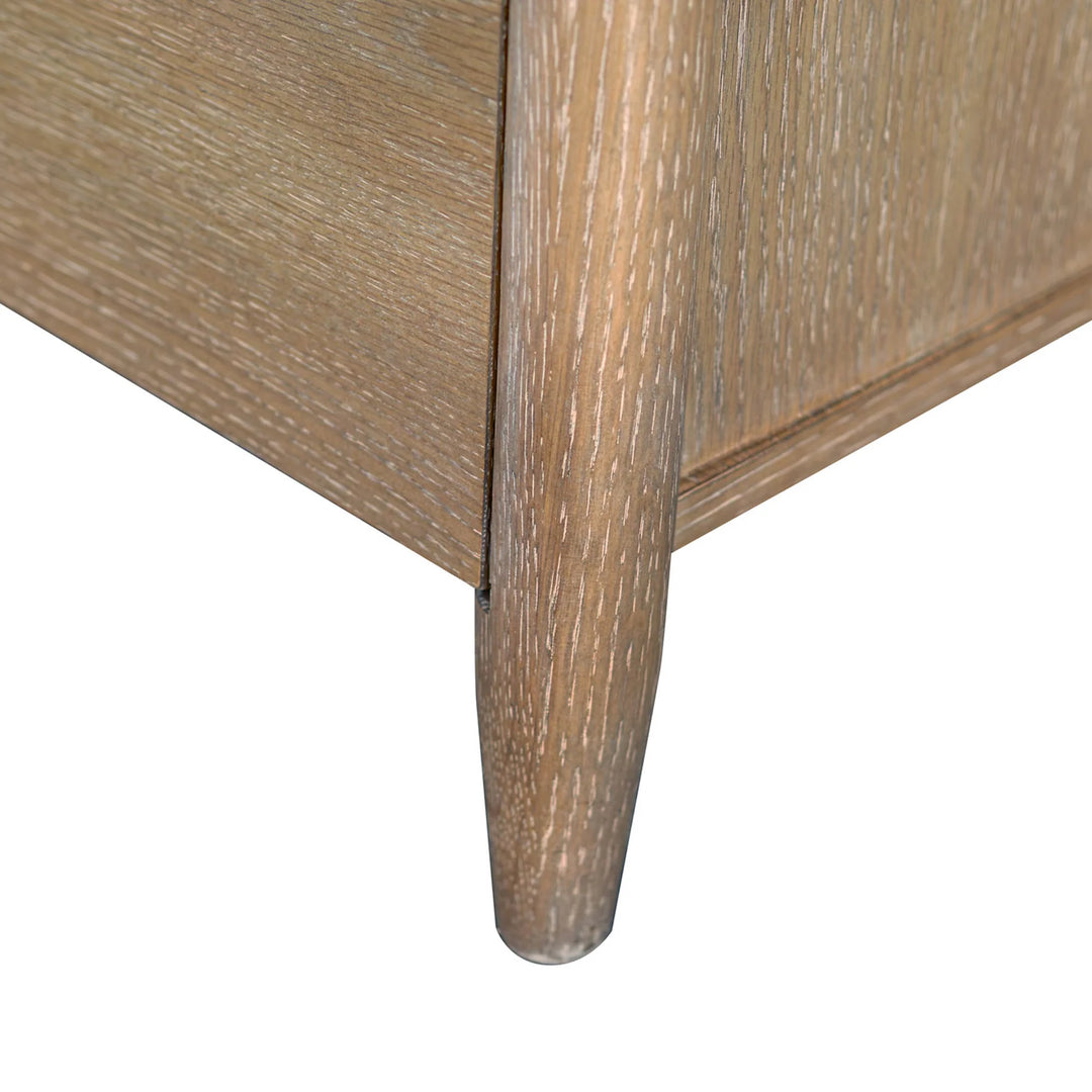 Kamelia 4 Drawer Chest in Sand Oak leg detail - oak drawer chest by LH Imports - Whats New Furniture Portland OR