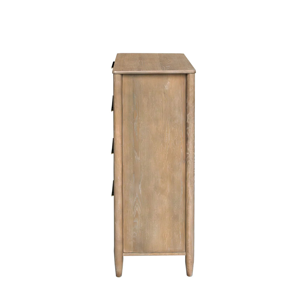 Kamelia 4 Drawer Chest in Sand Oak side view - oak drawer chest by LH Imports - Whats New Furniture Portland OR
