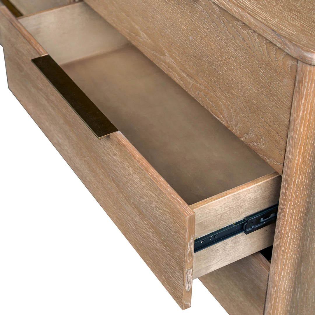 Kamelia 6 Drawer Dresser in Sand Oak open drawer detail - oak dresser by LH Imports - Whats New Furniture Portland OR