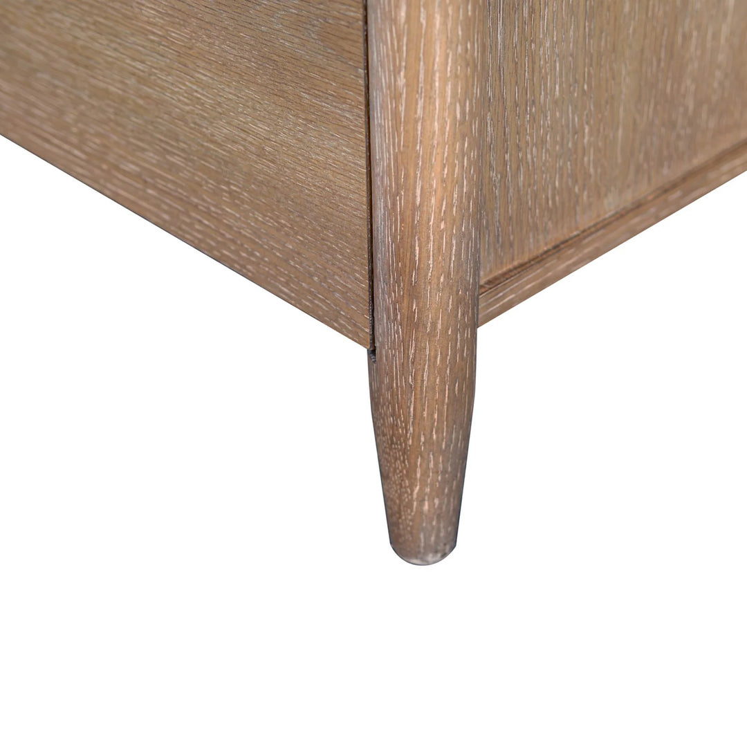 Kamelia 6 Drawer Dresser in Sand Oak leg detail - oak dresser by LH Imports - Whats New Furniture Portland OR