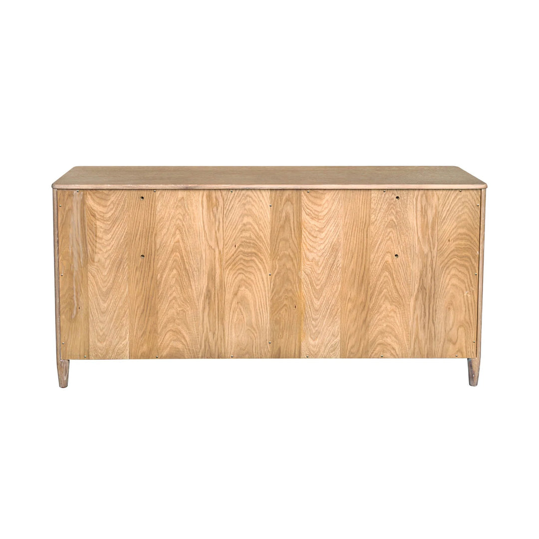 Kamelia 6 Drawer Dresser in Sand Oak top-down view - oak dresser by LH Imports - Whats New Furniture Portland OR