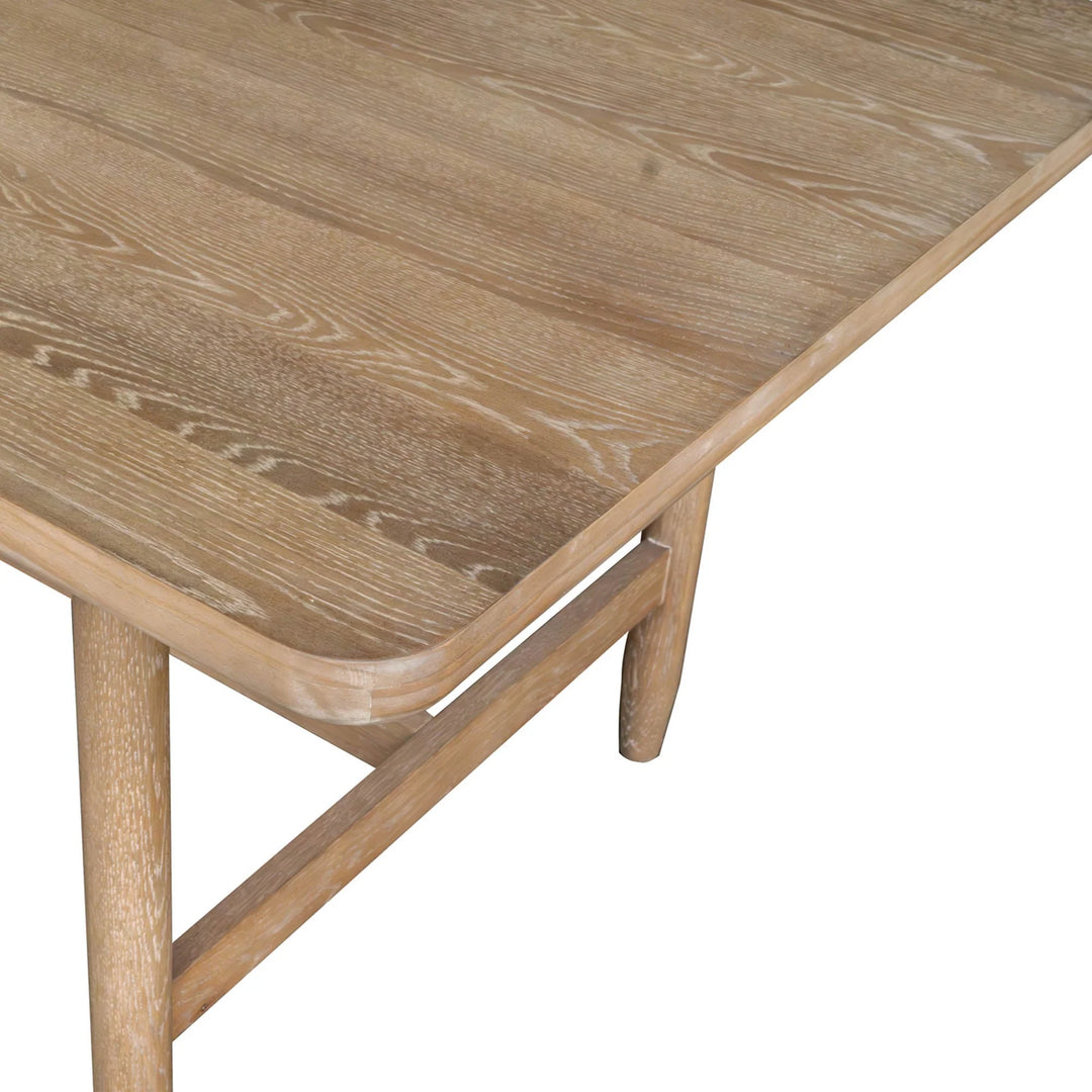Kamelia Dining Table in Sand corner detail - oak dining table by LH Imports - Whats New Furniture Portland OR