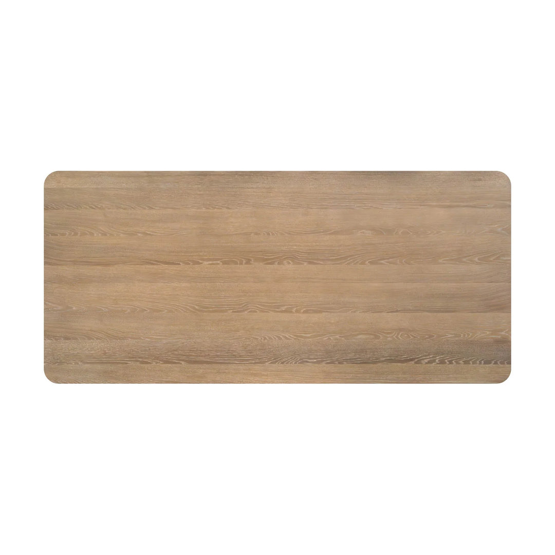 Kamelia Dining Table in Sand top-down view - oak dining table by LH Imports - Whats New Furniture Portland OR