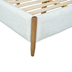 Kamelia King Bed Frame in Sand rail detail - upholstered king bed frame by LH Imports - Whats New Furniture Portland OR