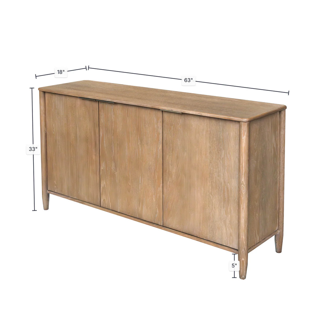 Kamelia Sideboard in Sand alternate front view - sand oak sideboard by LH Imports - Whats New Furniture Portland OR