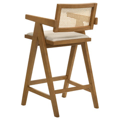 Kane Woven Rattan Wood Bar Chair Light Walnut (Set of 2) - What&
