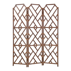 Kara Rattan Room Divider in Cane Brown - front studio view - Whats New Furniture Portland