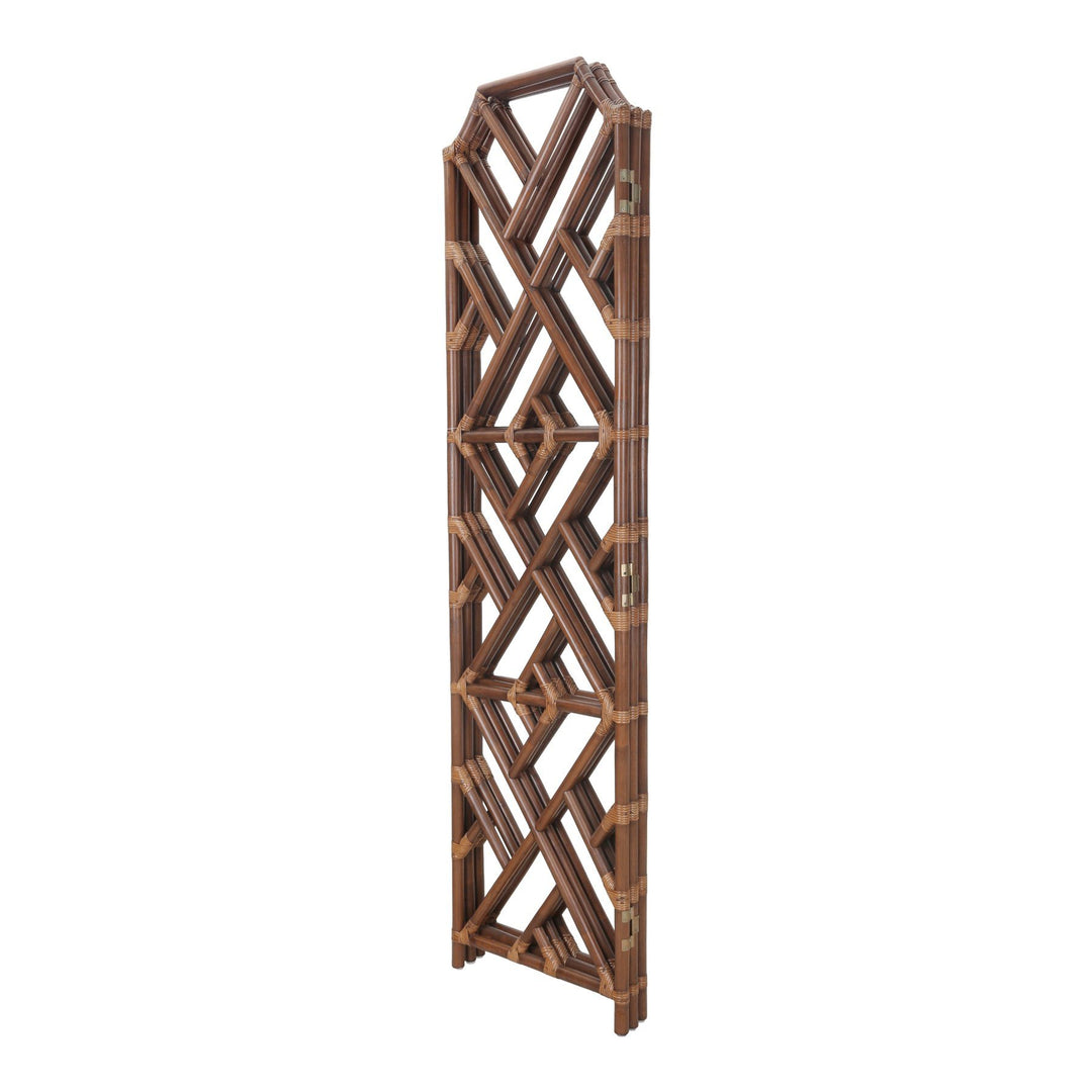 Kara Rattan Room Divider in Cane Brown - side studio view - Whats New Furniture Portland
