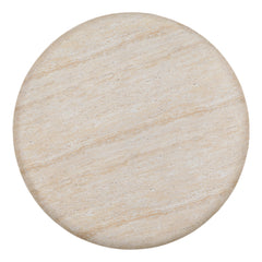 Kassia Coffee Table - Faux Travertine Round overhead view - Coffee Tables by Dovetail - Whats New Furniture Portland OR
