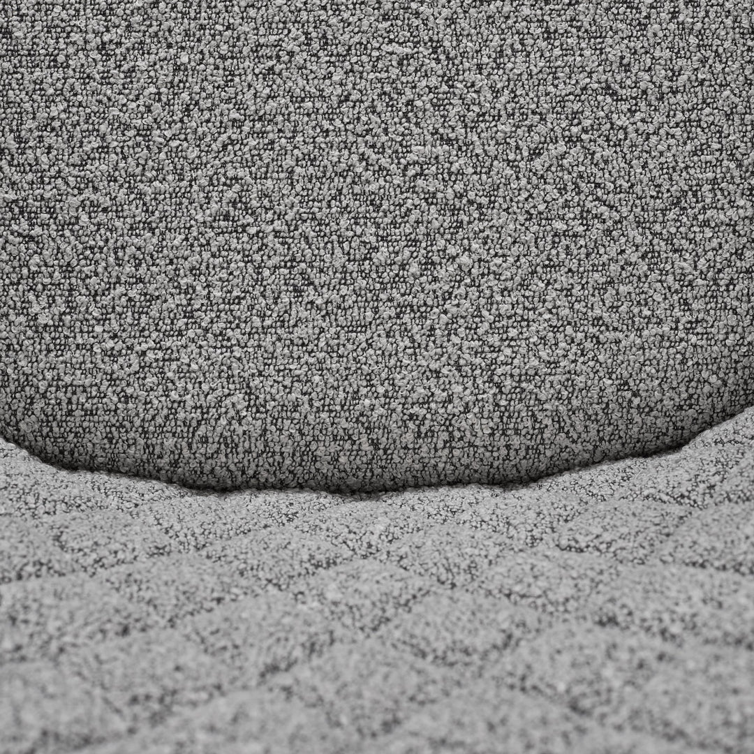 Kaya Dining Chair in Grey fabric detail - boucle dining chair - Whats New Furniture Portland OR
