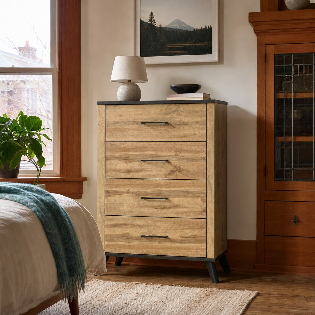Kaywood 4 Drawer Bedroom Chest Of Drawers Natural Pine styled in Portland AlbertArts foursquare living room - What&