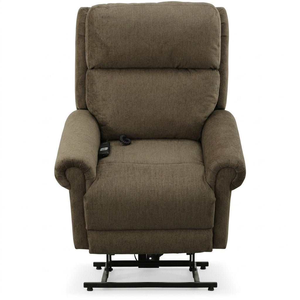 Kearney Power Lift Recliner by Stanton in Polo Club Java — Oregon-made studio product photo — What&