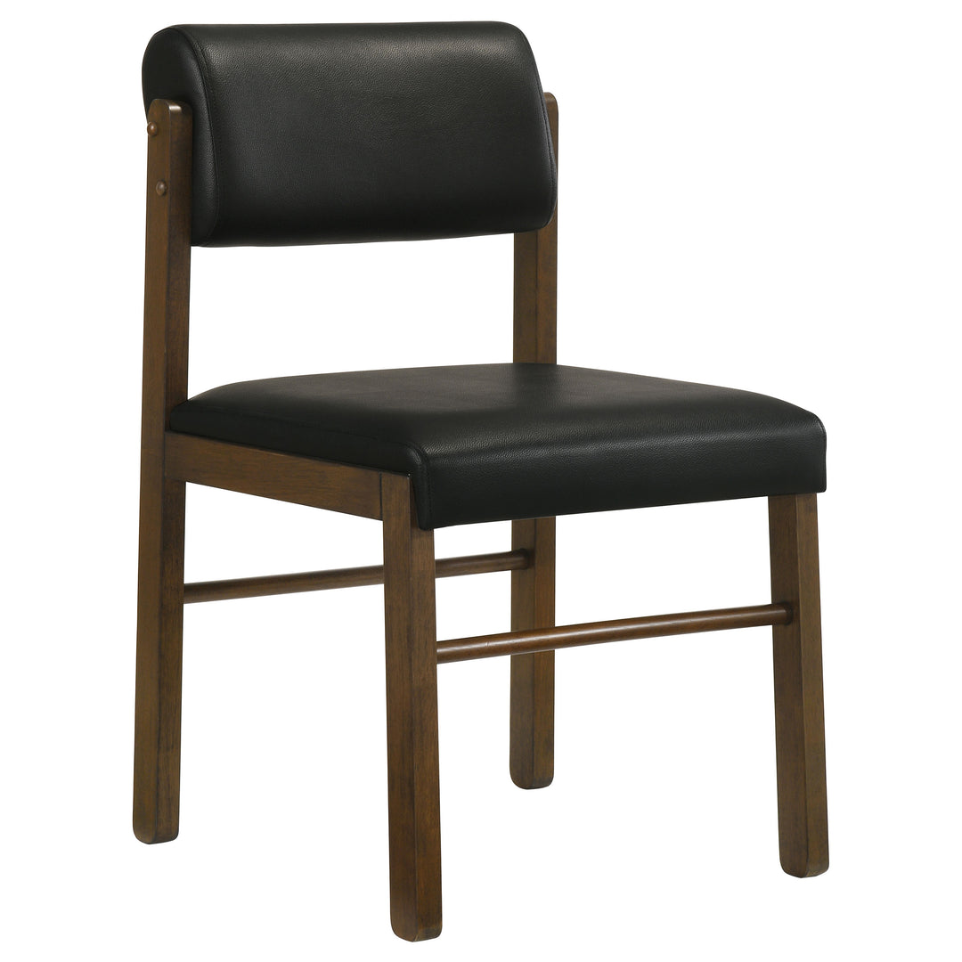 Kehoe Upholstered Dining Side Chair Black and Walnut (Set of 2) - What&