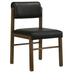 Kehoe Upholstered Dining Side Chair Black and Walnut (Set of 2) - What&