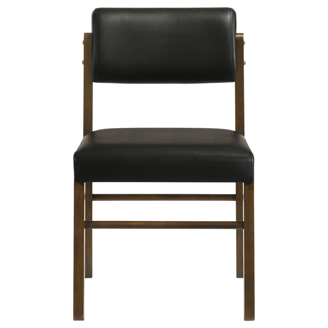 Kehoe Upholstered Dining Side Chair Black and Walnut (Set of 2) - What&