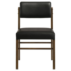 Kehoe Upholstered Dining Side Chair Black and Walnut (Set of 2) - What&