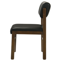 Kehoe Upholstered Dining Side Chair Black and Walnut (Set of 2) - What&