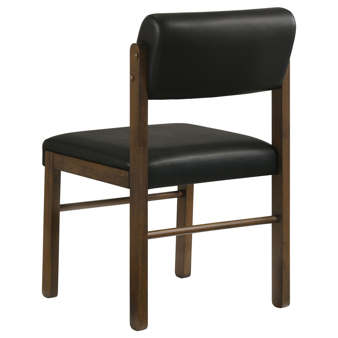 Kehoe Upholstered Dining Side Chair Black and Walnut (Set of 2) - What&