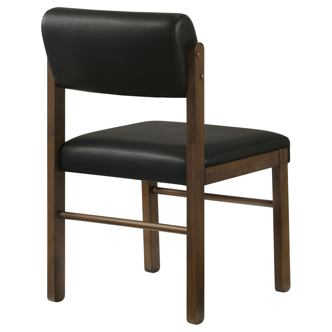 Kehoe Upholstered Dining Side Chair Black and Walnut (Set of 2) - What&