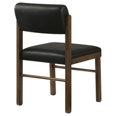 Kehoe Upholstered Dining Side Chair Black and Walnut (Set of 2) - What&