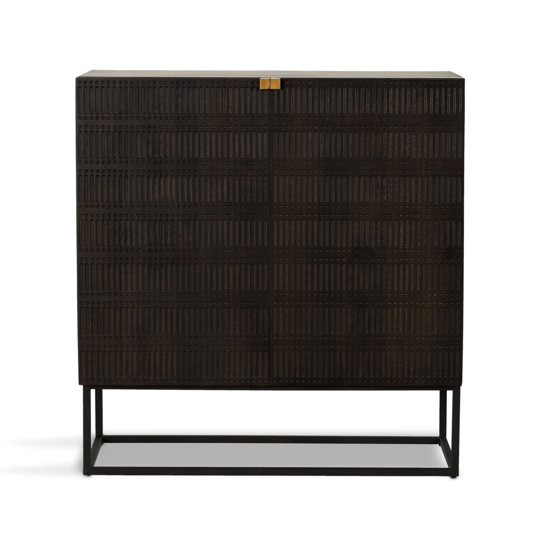 Kelby Bar Cabinet Vintage Brown Mango - Bar Cabinet by Four Hands - What&