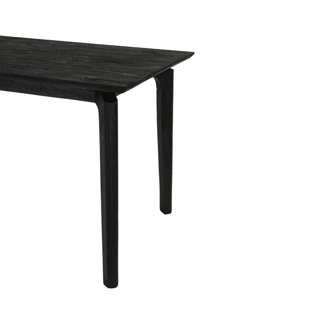 Kenzo Dining Table in Black mango wood angled leg detail - dining table by LH Imports - Whats New Furniture Portland OR