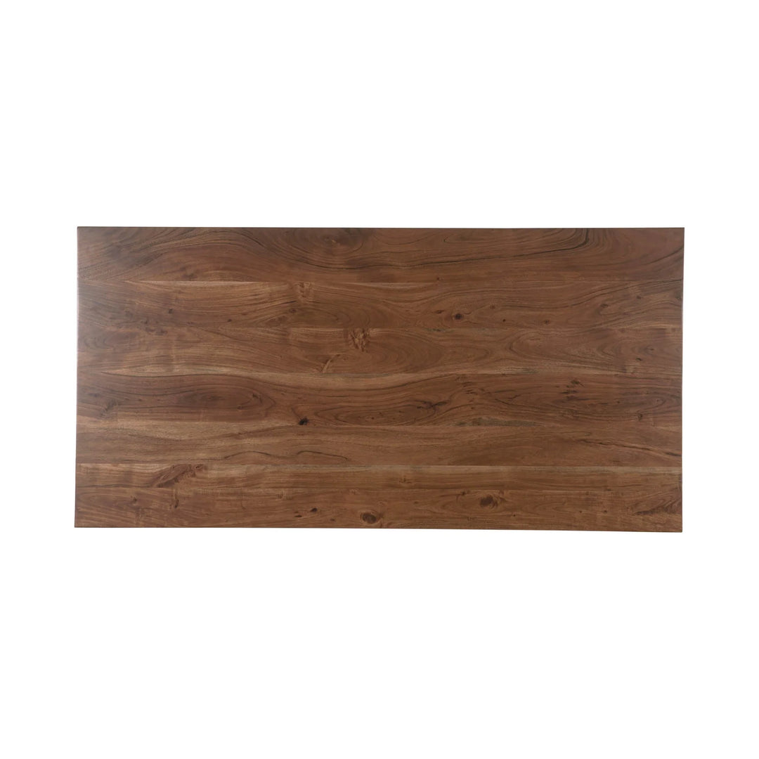 Kenzo Dining Table in Brown mango wood three-quarter angle - dining table by LH Imports - Whats New Furniture Portland OR