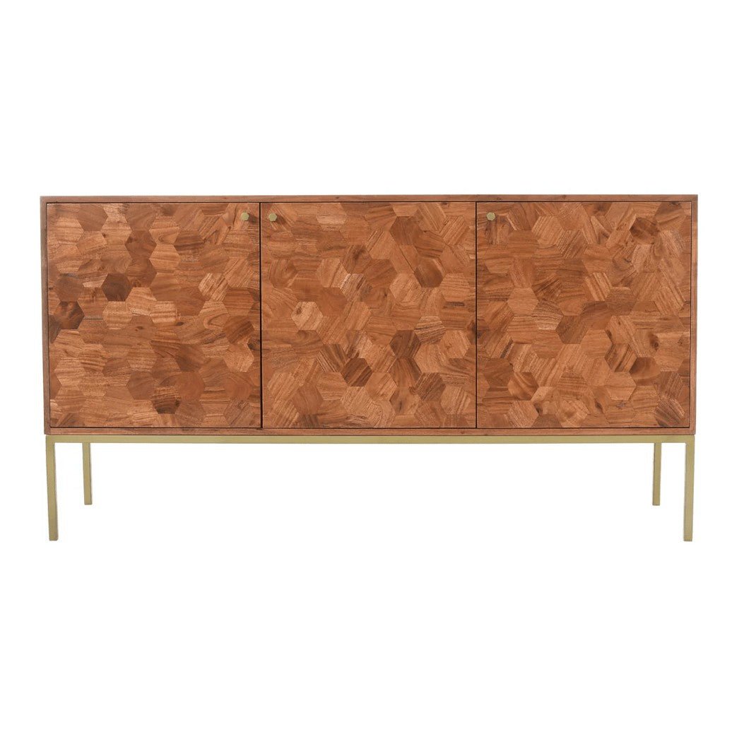 Kenzo Sideboard in Brown - brown acacia sideboard by LH Imports - Whats New Furniture Portland OR