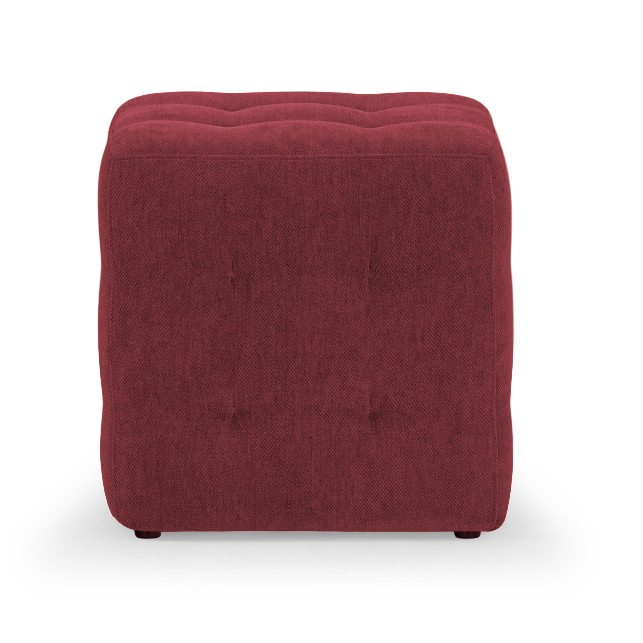 Kerby Cube Ottoman Stool in Claret - cube ottoman stool private label - Whats New Furniture Portland OR