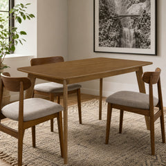 Kersey Dining Table styled in a bright mid-century modern Portland dining room - Whats New Furniture