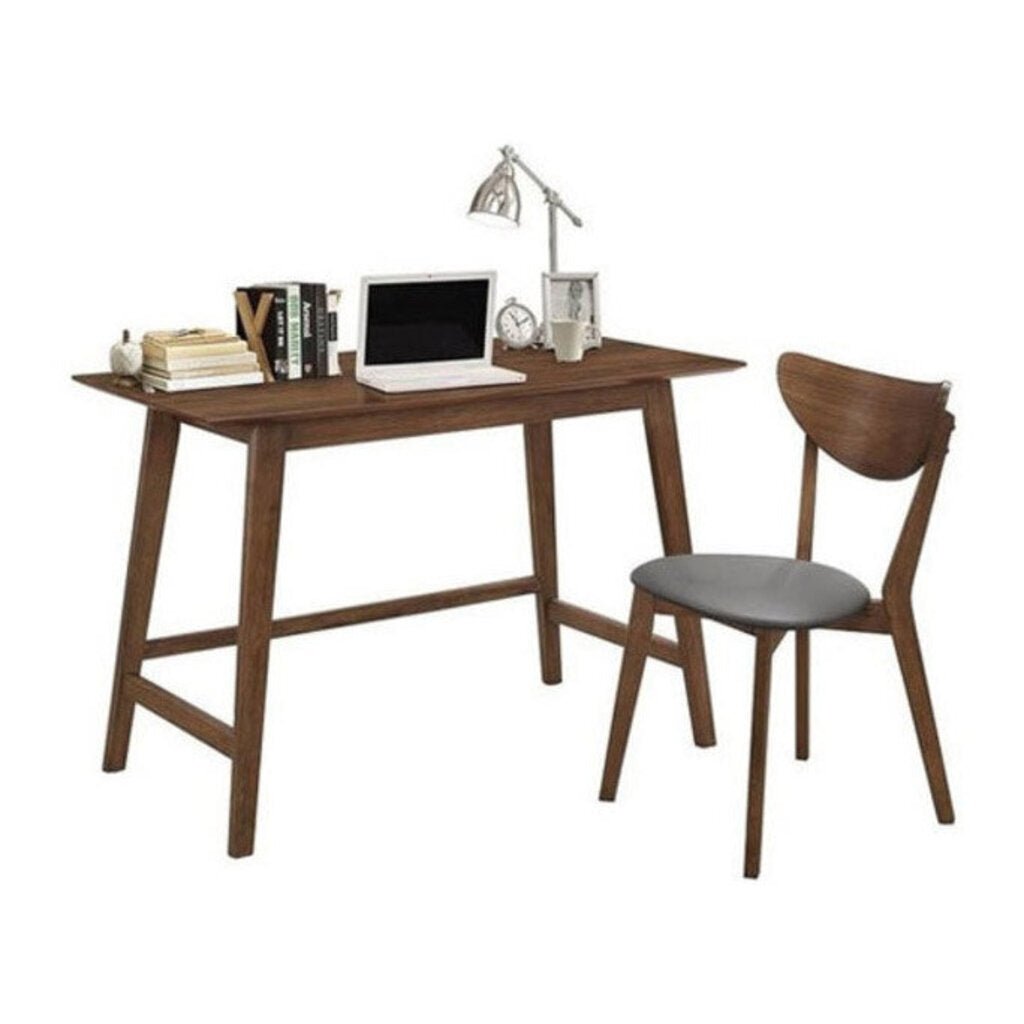 Kersey Desk w/ Chair in Walnut - walnut desk with chair by Coaster - Whats New Furniture Portland OR