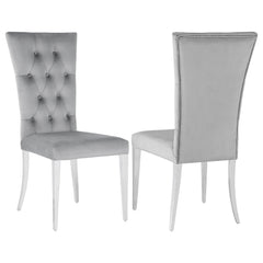Kerwin Velvet Upholstered Dining Side Chair Grey (Set of 2) - What&
