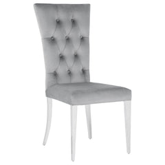 Kerwin Velvet Upholstered Dining Side Chair Grey (Set of 2) - What&