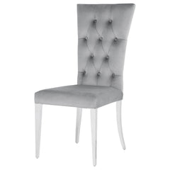 Kerwin Velvet Upholstered Dining Side Chair Grey (Set of 2) - What&