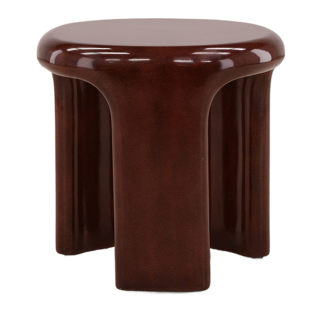 Kevelyn Outdoor Side Table - Rust Concrete in Rust - front studio view - Side Table by Dovetail - Whats New Furniture Portland OR