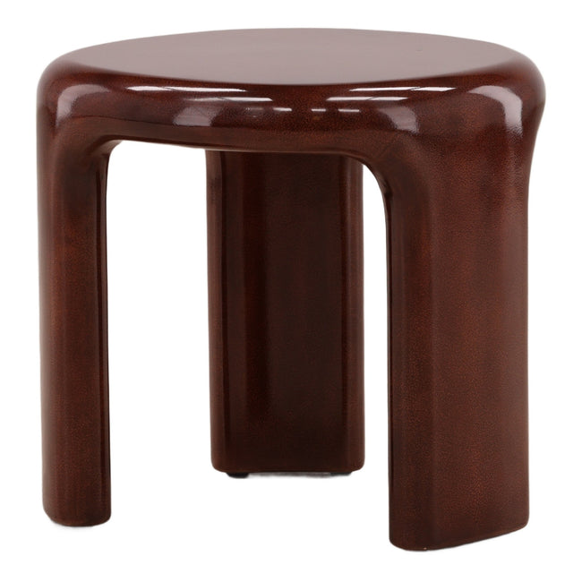 Kevelyn Outdoor Side Table - Rust Concrete in Rust - front three-quarter studio view - Side Table by Dovetail - Whats New Furniture Portland OR