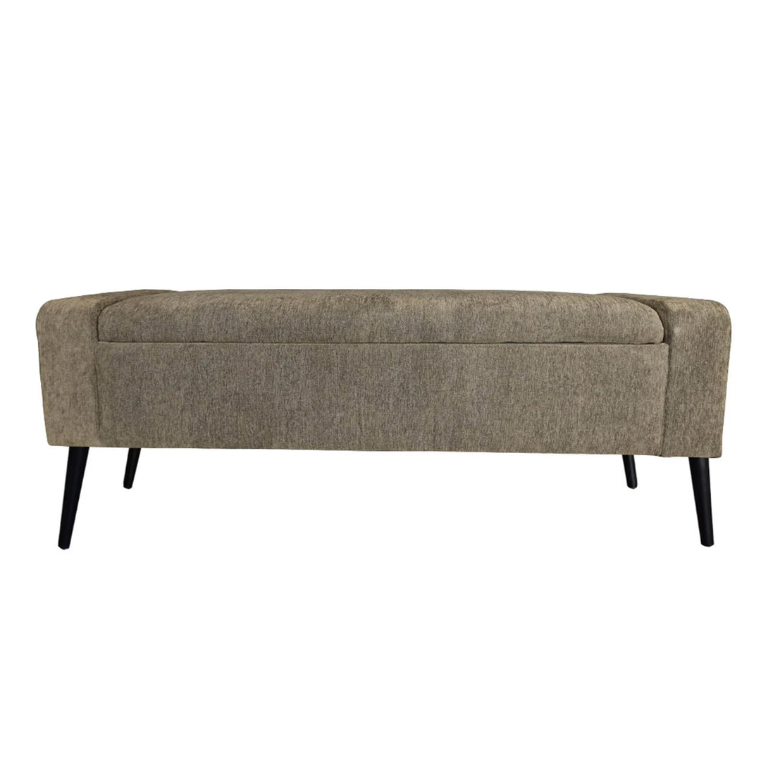 Khloe Storage Bench in Chocolate back view - upholstered storage bench by LH Imports - Whats New Furniture Portland OR