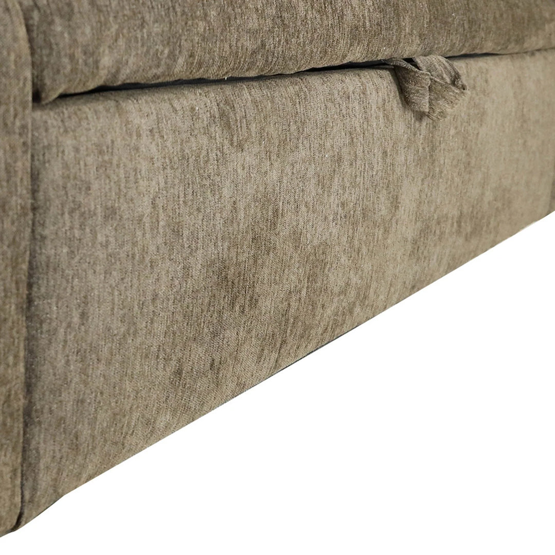 Khloe Storage Bench in Chocolate fabric detail - upholstered storage bench by LH Imports - Whats New Furniture Portland OR