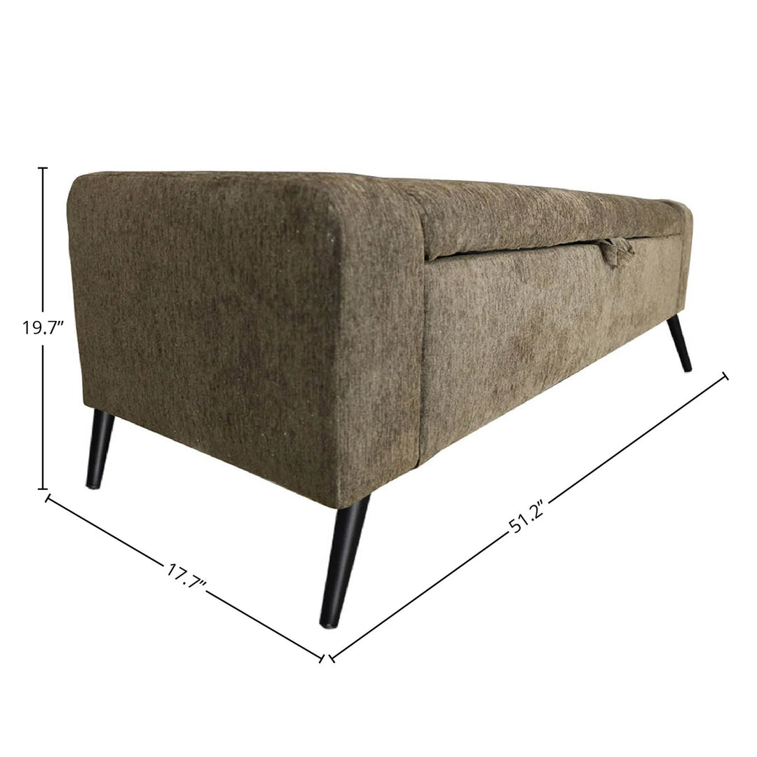 Khloe Storage Bench in Chocolate spec sheet - upholstered storage bench by LH Imports - Whats New Furniture Portland OR