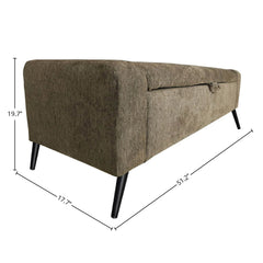 Khloe Storage Bench in Chocolate spec sheet - upholstered storage bench by LH Imports - Whats New Furniture Portland OR