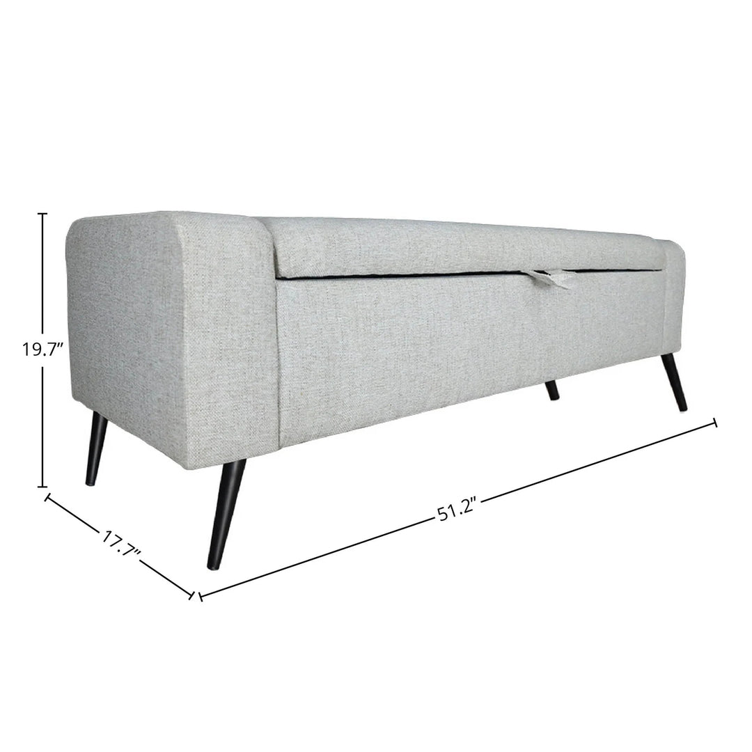 Khloe Storage Bench in Sand spec sheet - upholstered storage bench by LH Imports - Whats New Furniture Portland OR