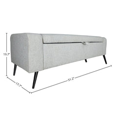 Khloe Storage Bench in Sand spec sheet - upholstered storage bench by LH Imports - Whats New Furniture Portland OR