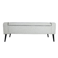 Khloe Storage Bench in Sand variant side view - upholstered storage bench by LH Imports - Whats New Furniture Portland OR