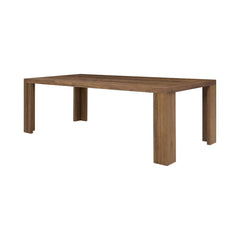 Kingston 86 Inch Herringbone Dining Table in Hazelnut Brown - angled studio view - Whats New Furniture Portland