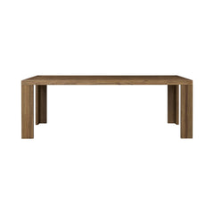Kingston 86 Inch Herringbone Dining Table in Hazelnut Brown - front studio view - Whats New Furniture Portland