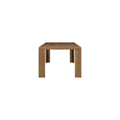 Kingston 86 Inch Herringbone Dining Table in Hazelnut Brown - side studio view - Whats New Furniture Portland