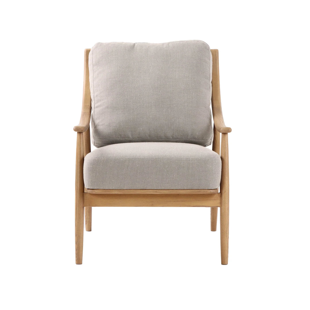 Kinsley Club Chair in Light Linen side angle - ash frame club chair by LH Imports - Whats New Furniture Portland OR