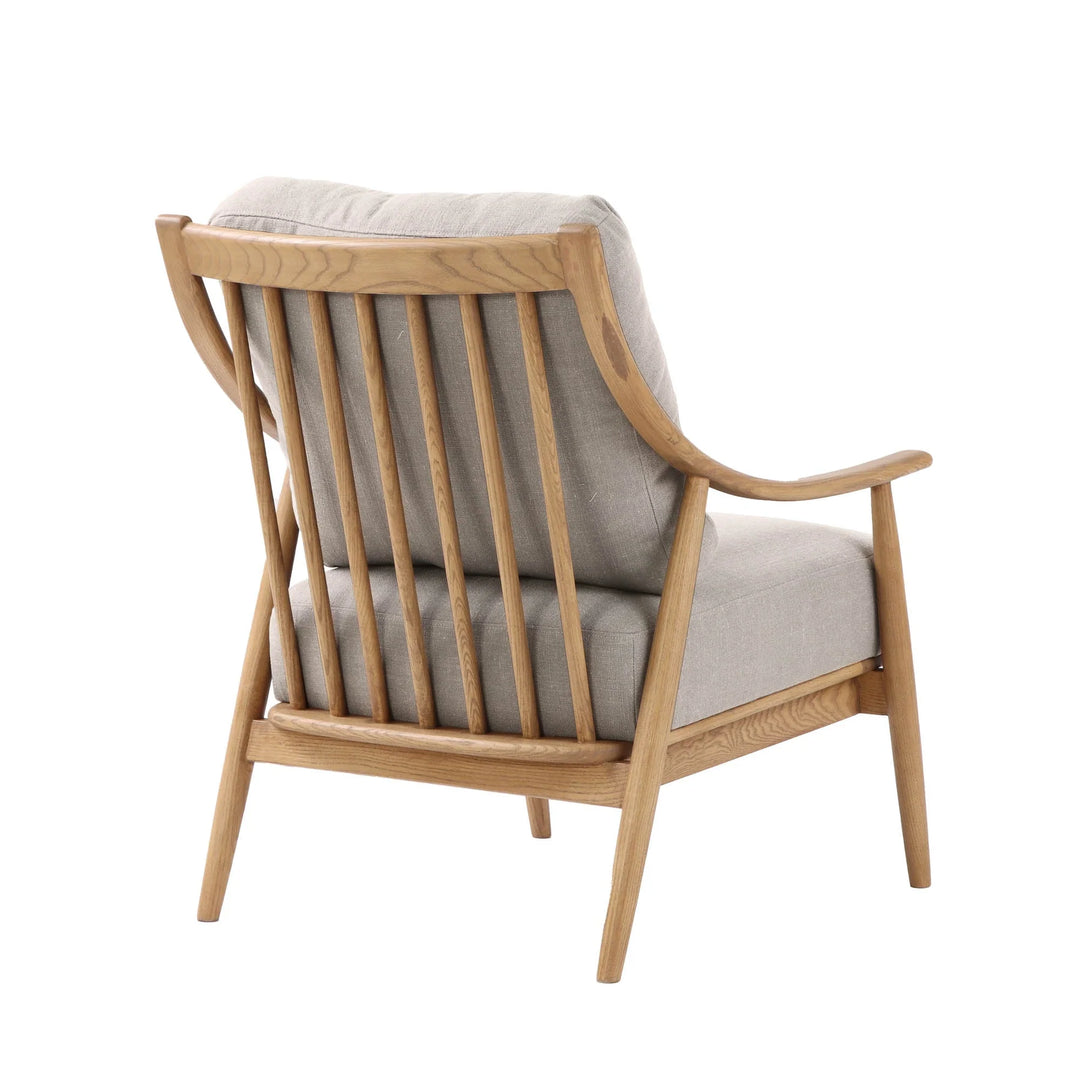 Kinsley Club Chair in Light Linen back view - ash frame club chair by LH Imports - Whats New Furniture Portland OR