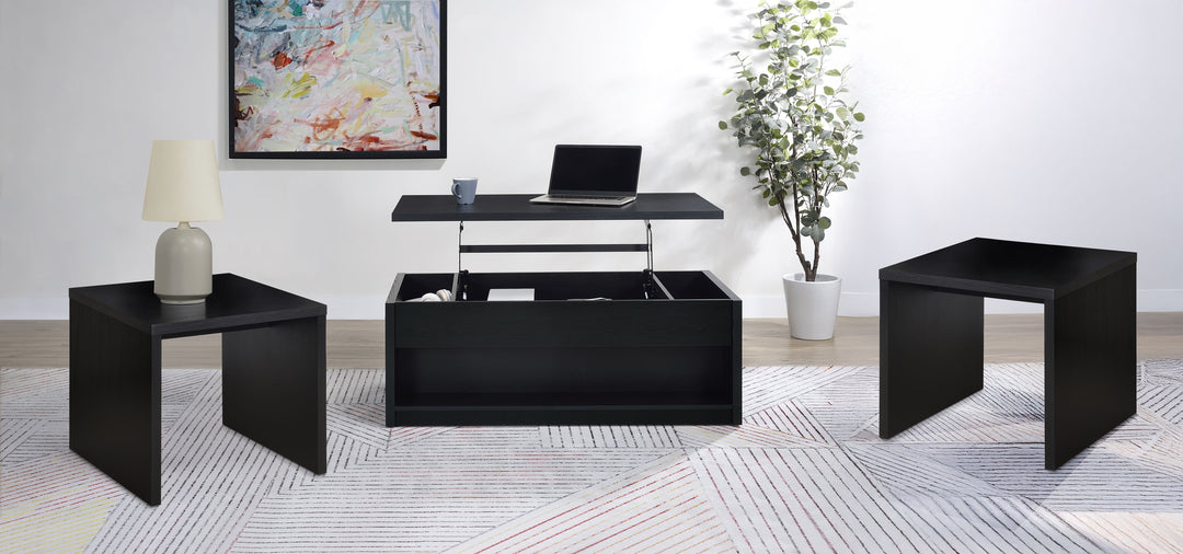 Knapp 3-piece Lift Top Coffee Table Set Black - What&